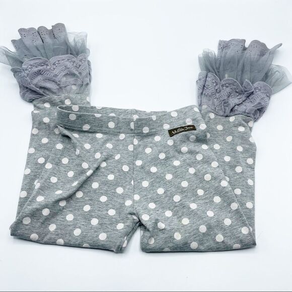 Matilda Jane gray polka dot flare leggings - Picture 2 of 7